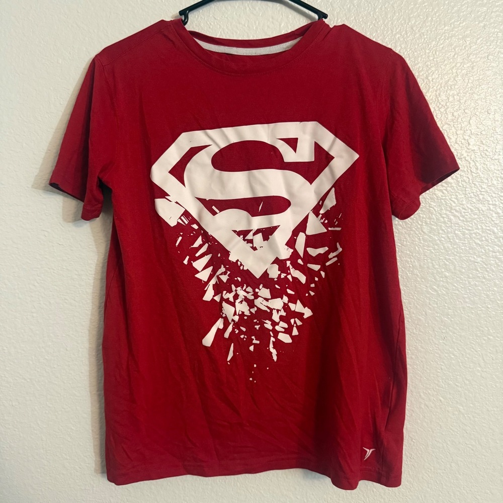 Old Navy Active Superman Go-Dry Red Graphic Tee Shirt Kids Size XL 14-16 - Picture 2 of 7